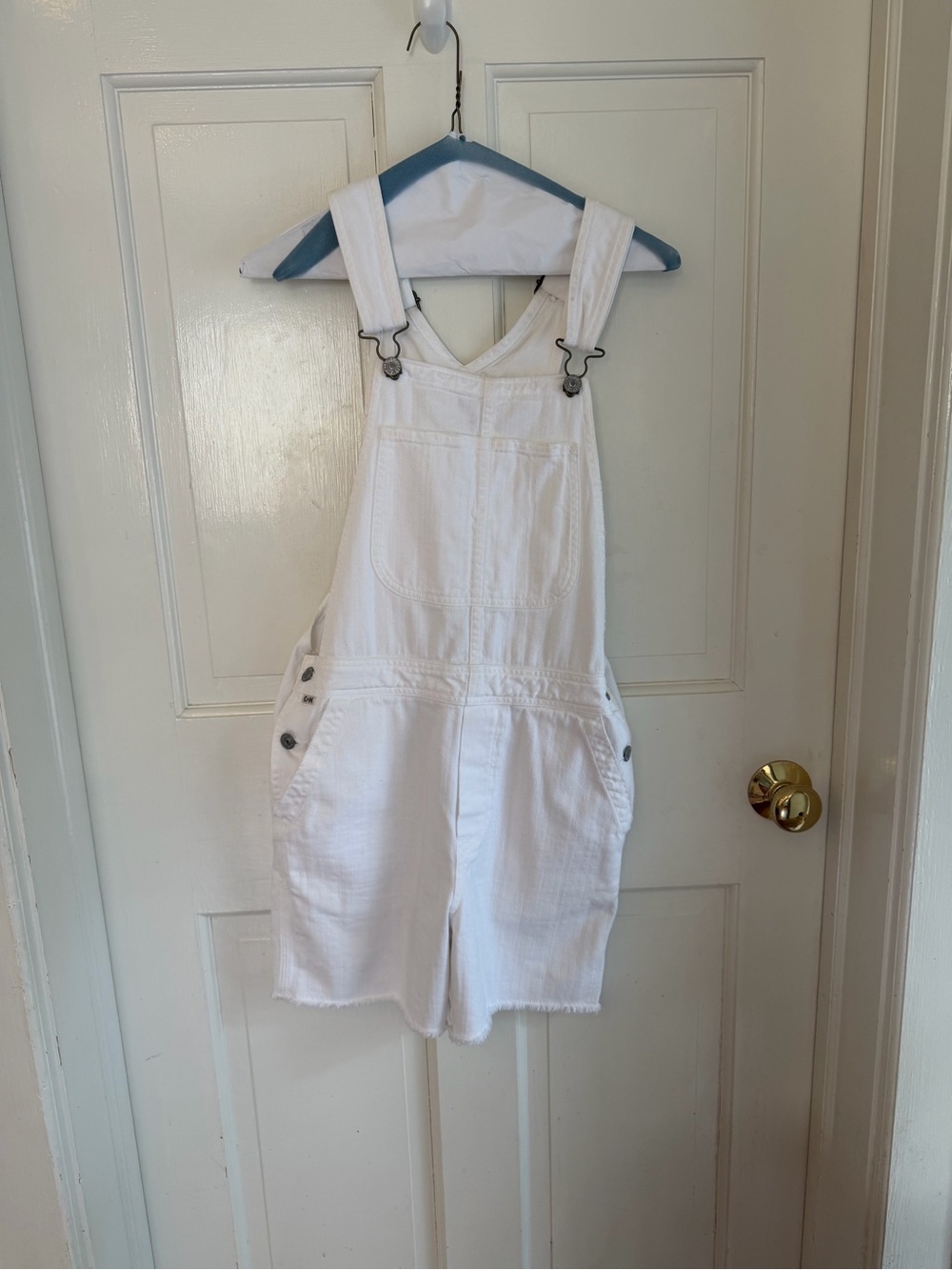 Citizens of Humanity White Denim Short Overalls XS
